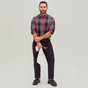 ❤️J. Crew Men's Tartan Plaid Shirt - Red and Blue - Medium Slim Fit